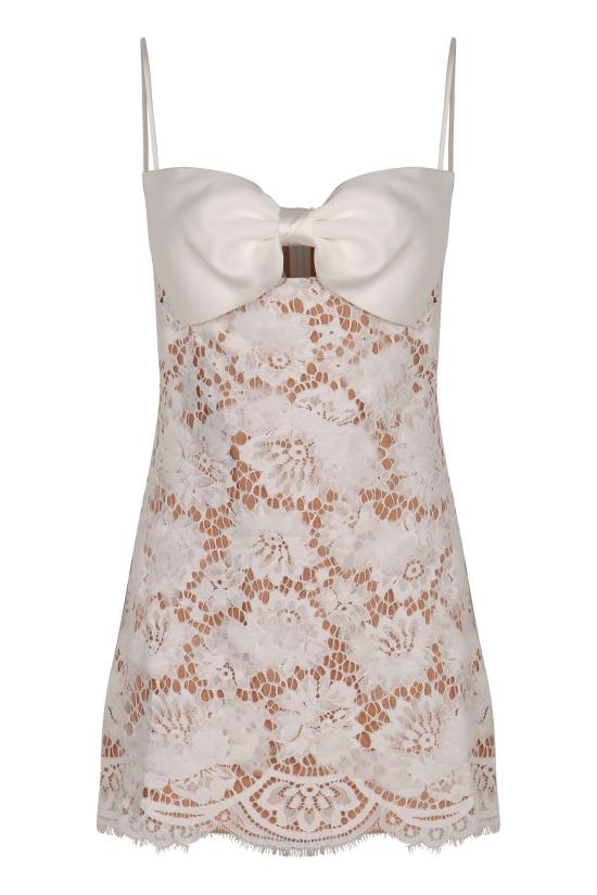 25FW 셀프 포트레이트 미디 원피스 AW25201SAW WHITE