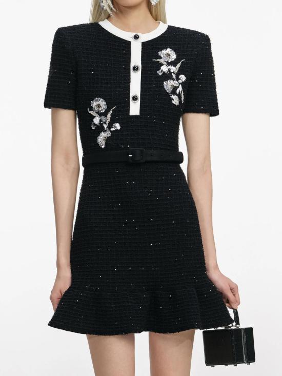 25FW 셀프 포트레이트 미디 원피스 AW25116SB BLACK - SELF PORTRAIT