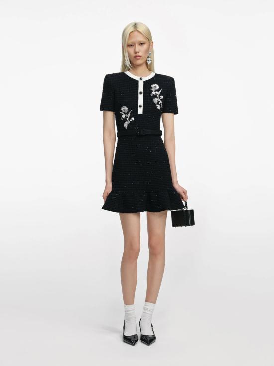 25FW 셀프 포트레이트 미디 원피스 AW25116SB BLACK