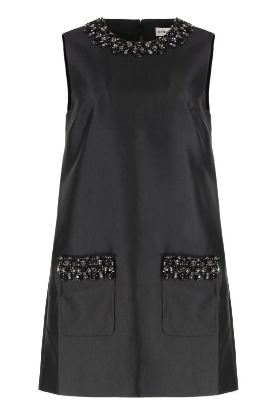 25FW 셀프 포트레이트 미디 원피스 AW25061SB BLACK