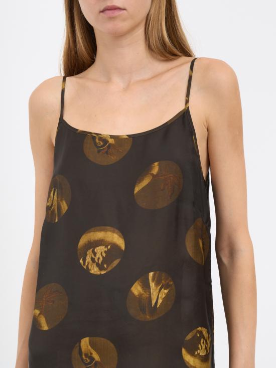 25FW 우마 왕 미디 원피스 MUW5083UW062 BLACK BROWN - UMA WANG