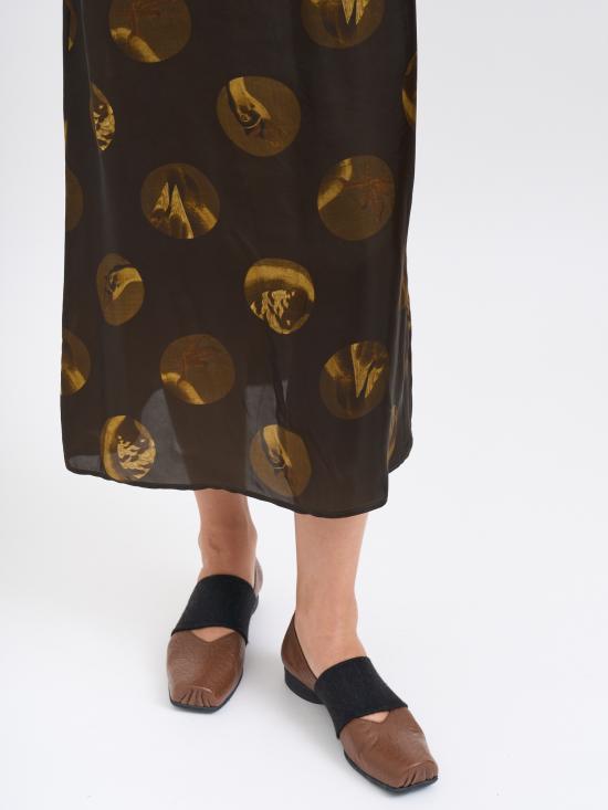 25FW 우마 왕 미디 원피스 MUW5083UW062 BLACK BROWN - UMA WANG