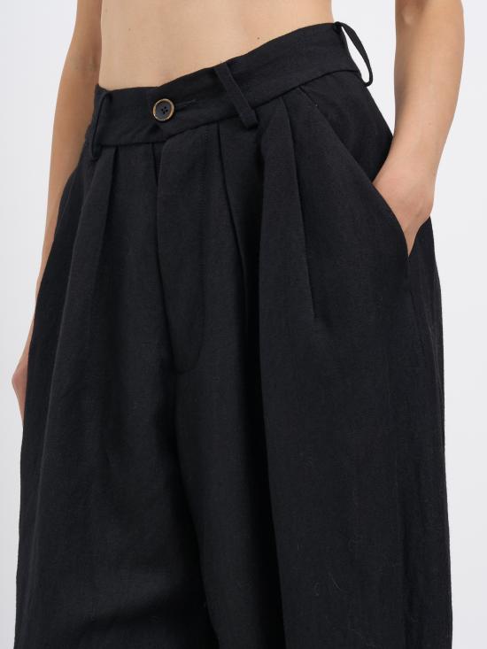 25FW 우마 왕 스트레이트 팬츠 MUW3008UW900 BLACK - UMA WANG