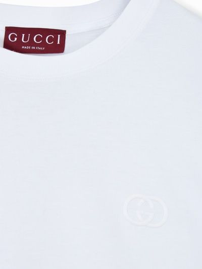 25FW 구찌 자수 코튼 저지 티셔츠 796395XJHKE 9692 WHITE - GUCCI