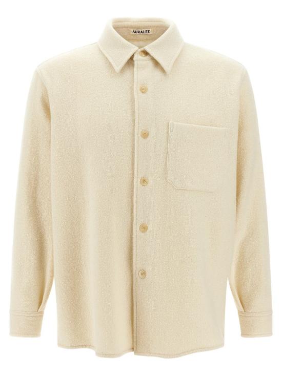 25FW 오라리 긴팔 셔츠 A25AB02HTIVORYWHITE Beige