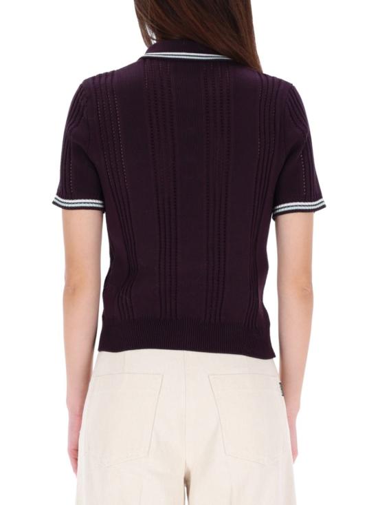 25FW 카사블랑카 탑 W AW25 KW 1089 01AUBERGINE Purple - CASABLANCA