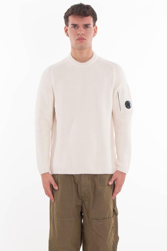 25FW 씨피 컴퍼니 풀 립 크루넥 렌즈 스웨터 19CMKN015A 006608A 103 White