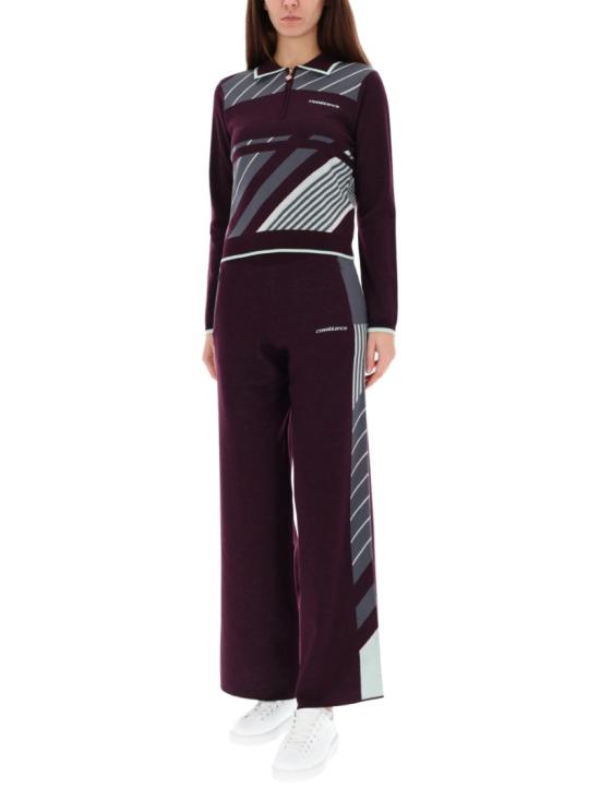 25FW 카사블랑카 탑 W AW25 KW 1085 01AUBERGINE Purple - CASABLANCA