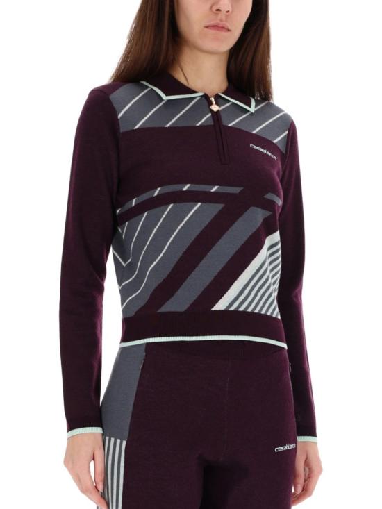 25FW 카사블랑카 탑 W AW25 KW 1085 01AUBERGINE Purple - CASABLANCA