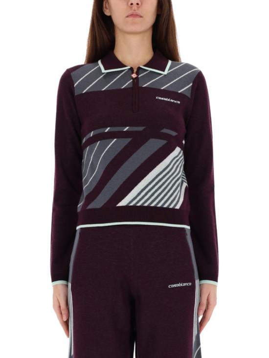 25FW 카사블랑카 탑 W AW25 KW 1085 01AUBERGINE Purple