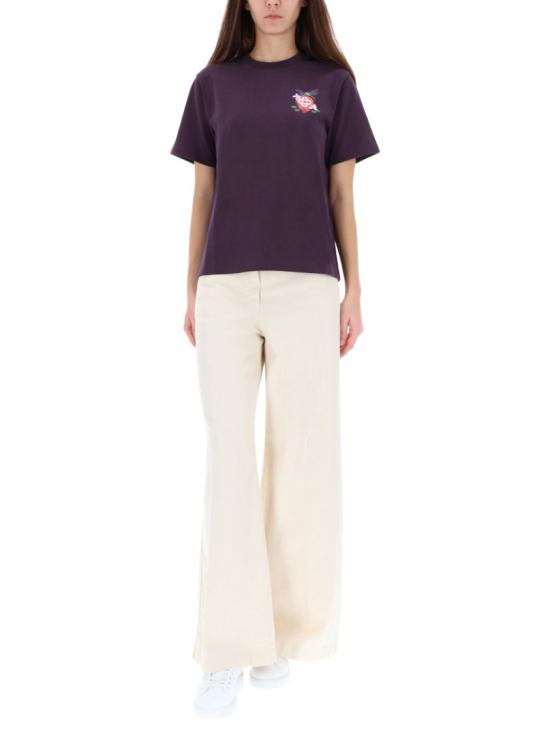 25FW 카사블랑카 탑 W AW25 JTS 046 01DRAGONFLYFLORAL Purple - CASABLANCA