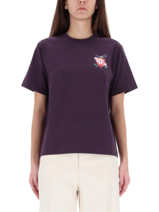 25FW 카사블랑카 탑 W AW25 JTS 046 01DRAGONFLYFLORAL Purple
