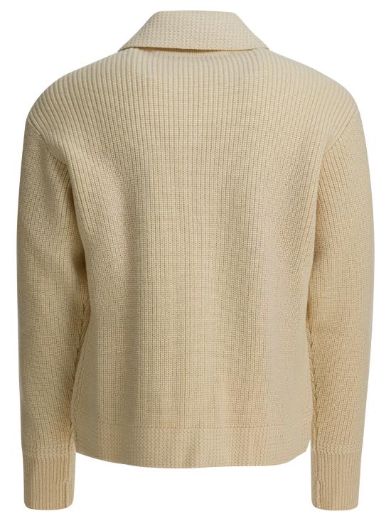 25FW 휴먼메이드 리무버블 칼라 울 니트 가디건 HM30CS004WHITE Beige - HUMANMADE