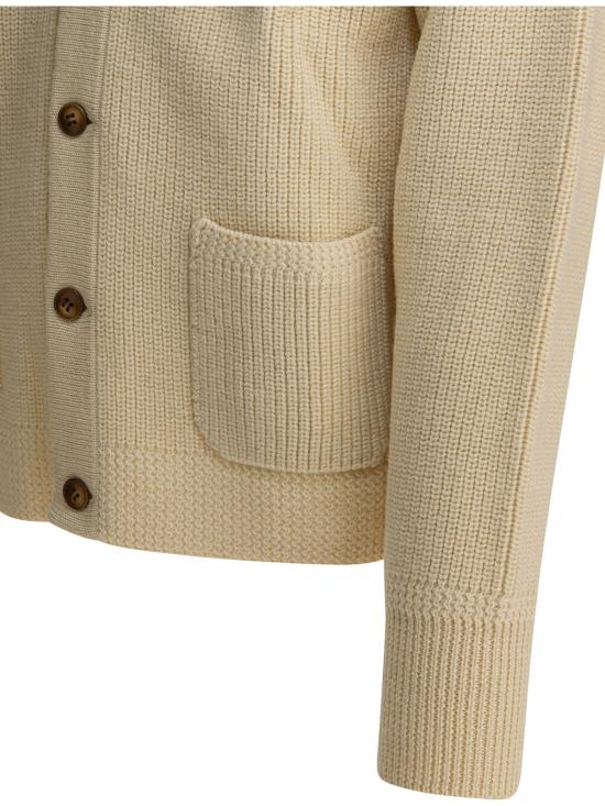 25FW 휴먼메이드 리무버블 칼라 울 니트 가디건 HM30CS004WHITE Beige - HUMANMADE