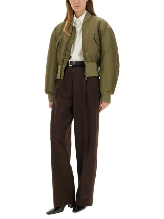  생로랑 나일론 크롭 봄버 자켓 820233 Y845W1340 Green - SAINT LAURENT