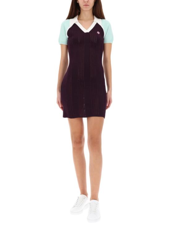 25FW 카사블랑카 원피스 W AW25 KW 1078 01AUBERGINE Purple - CASABLANCA