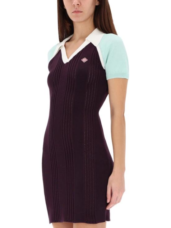 25FW 카사블랑카 원피스 W AW25 KW 1078 01AUBERGINE Purple - CASABLANCA