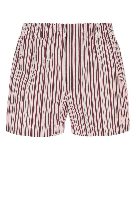 25FW 구찌 스트라이프 코튼 자수 쇼츠 반바지 810783Z7AR0 9081 Stripped