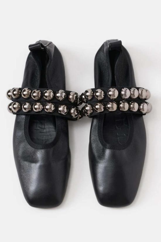  클로즈드 플랫 슈즈 닫힌 가죽 발레리나