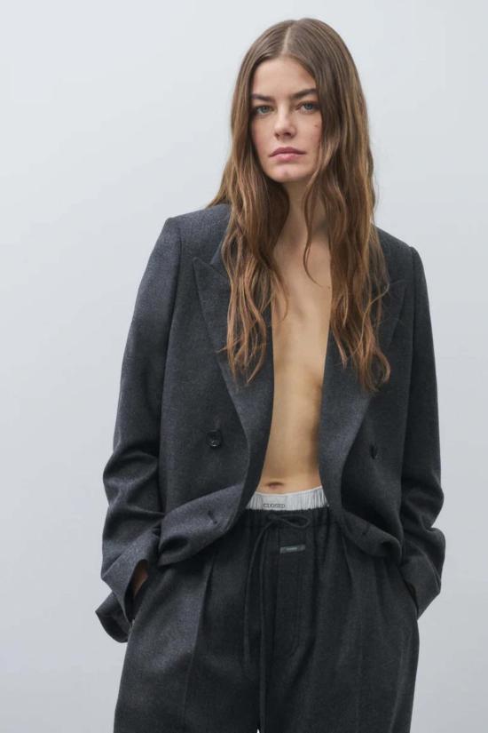  클로즈드 수트 자켓 닫힌 이탈리아 플란넬 블레이저 - CLOSED