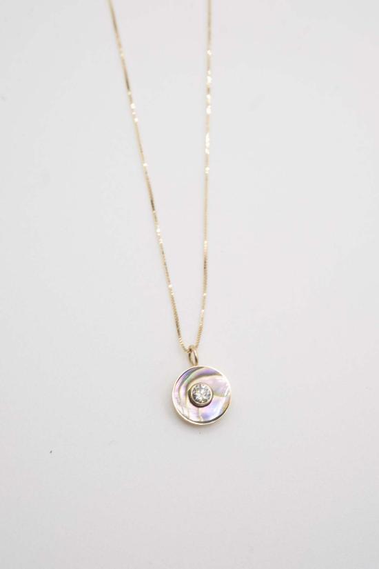  영 인 더 마운틴스 목걸이/팬던트 14k 아발론 & 다이아몬드로 만든 Young In The Mountains 세르클렌 목걸이