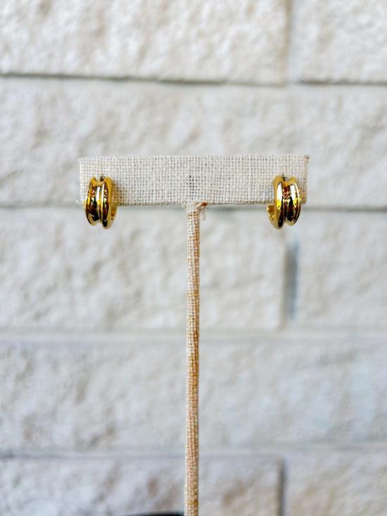  제니 버드 이어링 미니 레논 후프스 하이 폴리쉬 골드