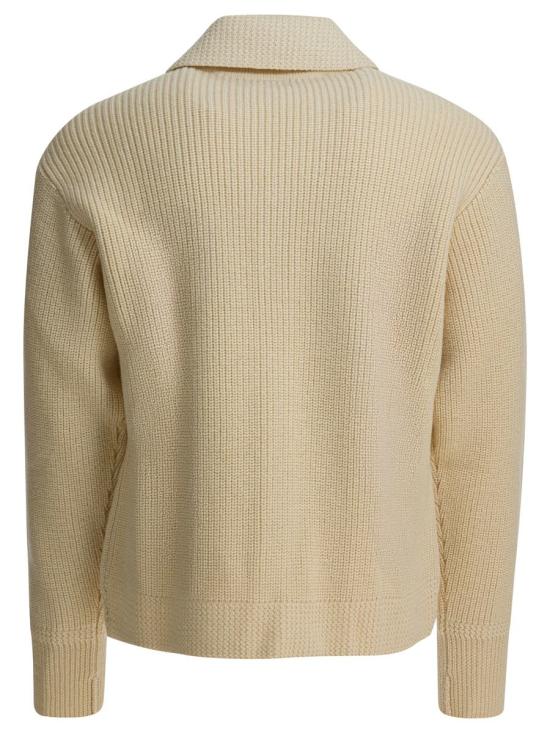 25FW 휴먼메이드 리무버블 칼라 울 니트 가디건  HM30CS004WHITE Beige - HUMANMADE