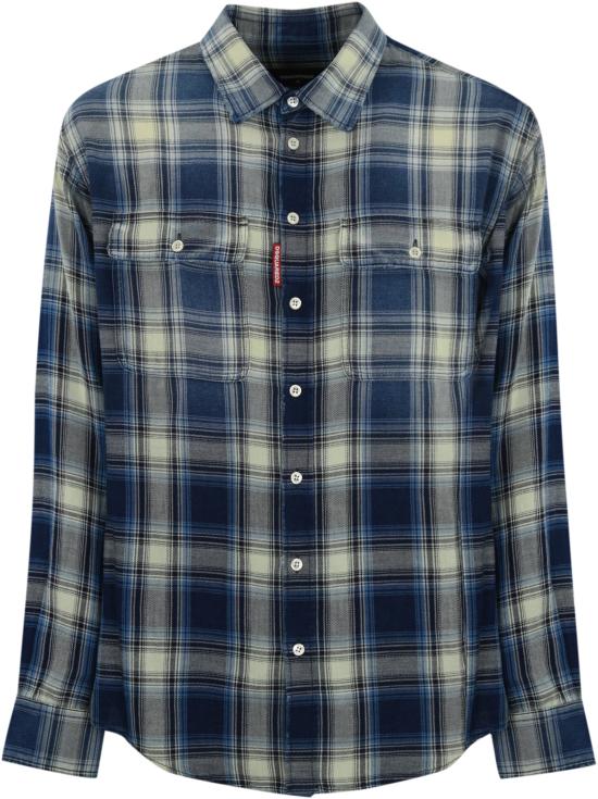 25SS 디스퀘어드2 셔츠 S74DM0899D35206001F BLUE