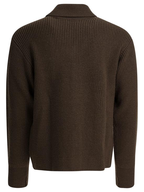 25FW 휴먼메이드 리무버블 칼라 울 니트 가디건 HM30CS004BROWN - HUMANMADE