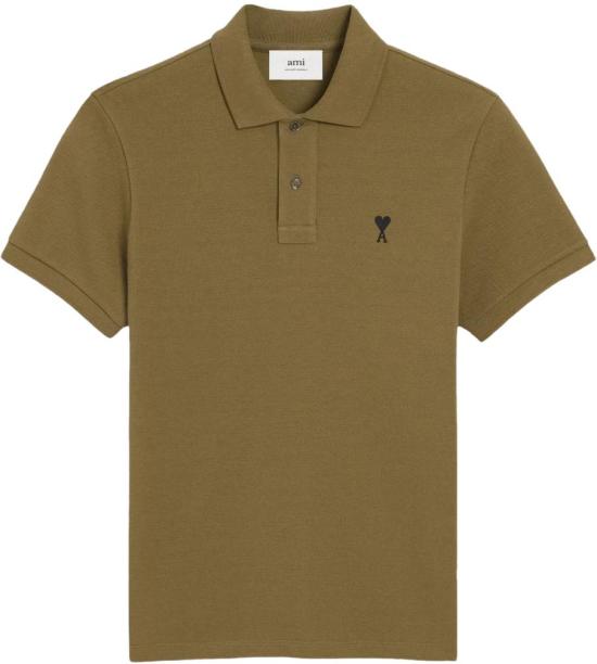 25FW 아미 스몰 하트 로고 폴로 티셔츠 HPL411760298 BROWN