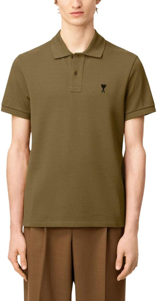 25FW 아미 스몰 하트 로고 폴로 티셔츠 HPL411760298 BROWN - AMI