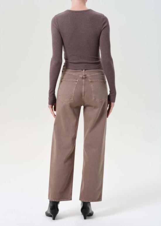  에이골디 데님 팬츠 아골드 렌 하이라이즈 와이드 레그 진 세라믹 - AGOLDE