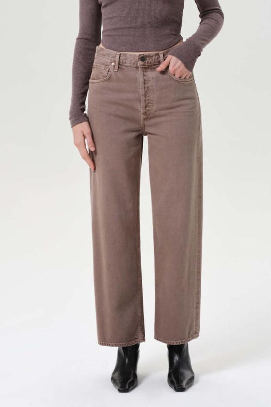  에이골디 데님 팬츠 아골드 렌 하이라이즈 와이드 레그 진 세라믹 - AGOLDE