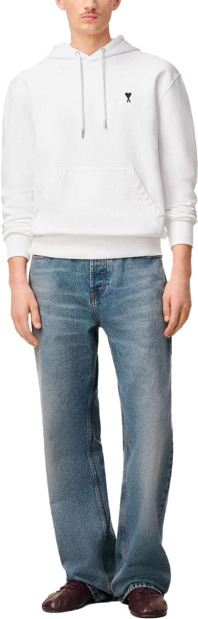 26SS 아미 스몰 하트 로고 후드 티셔츠 HSW764730100 WHITE - AMI