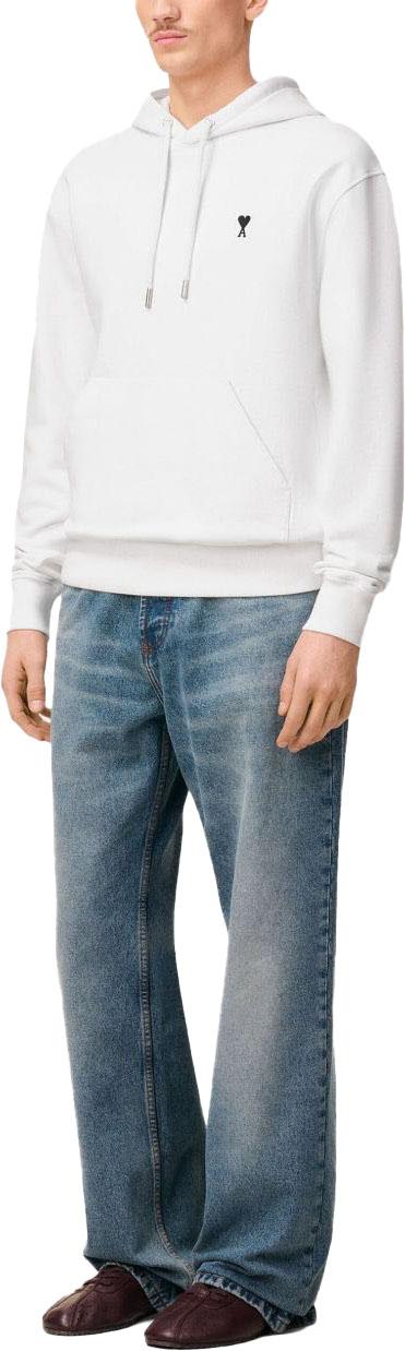 25FW 아미 스몰 하트 로고 후드 티셔츠 HSW764730100 WHITE - AMI