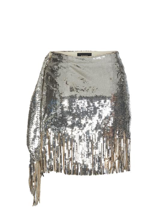  핑코 숏 스커트 1G16WKY637 SILVER - PINKO