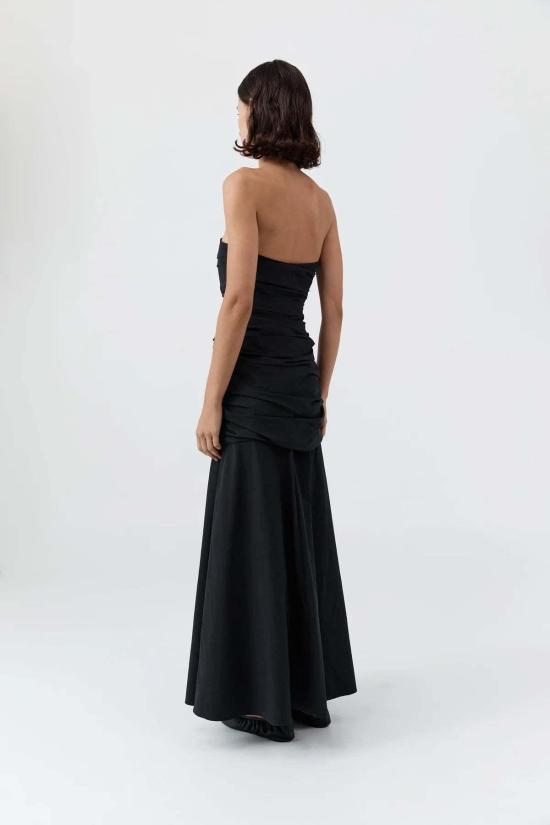  세인트아그니 롱 원피스 세인트 아그니 개더드 스트랩리스 롱라인 드레스 블랙 - ST.AGNI