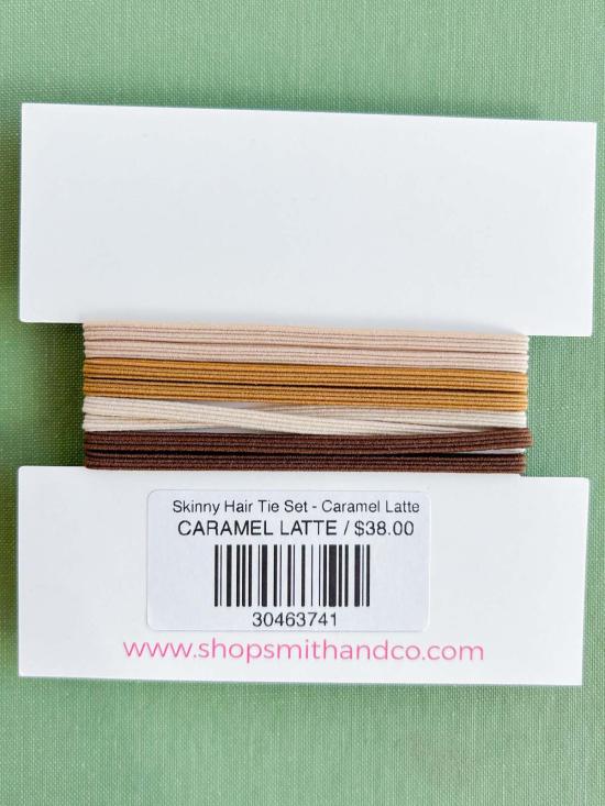  Smith and Co. Design 헤어 액세서리 스미스앤코 디자인 스키니 헤어타이 세트 카라멜 라떼 - OTHER BRANDS