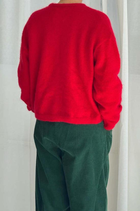  르 본 숍 가디건 Le Bon Shoppe 레일라 모헤어 카디건 레드 - Le Bon Shoppe