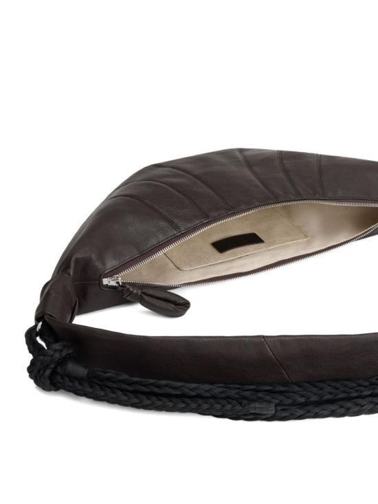 25FW 르메르 그레인드 버팔로 레더 브레이드 미디움 크루아상 백 BG0174 LL0160449 Brown - LEMAIRE