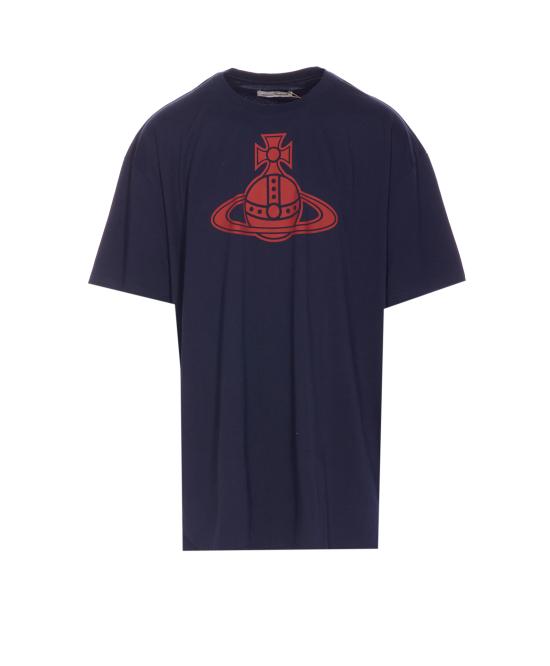 25FW 비비안웨스트우드 반팔 티셔츠 3G01004B J001MK401 Blue