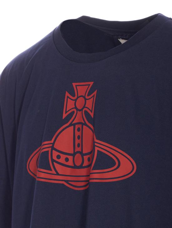 25FW 비비안웨스트우드 반팔 티셔츠 3G01004B J001MK401 Blue - VIVIENNE WESTWOOD