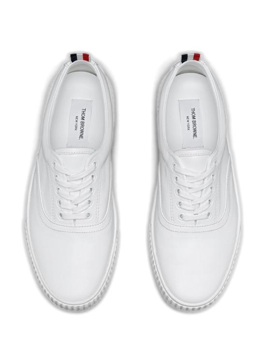  톰브라운 비텔로 카프 레더 헤리티지 스니커즈 MFE007B 05584100 White - THOM BROWNE