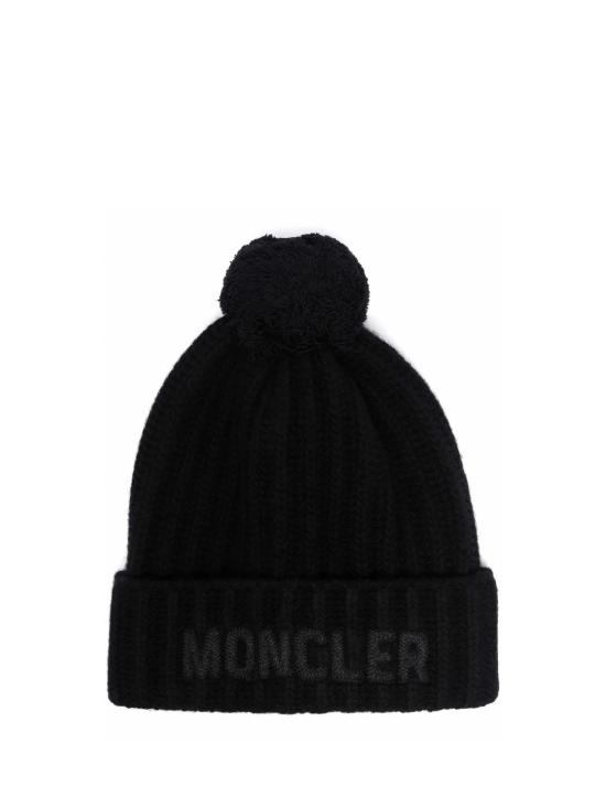 25FW 몽클레어 로고 울 비니 3B00007 M1115999 Black