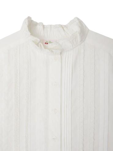 25FW [키즈] 봉쁘앙 블라우스 W05GBLW00008 002 White - BONPOINT