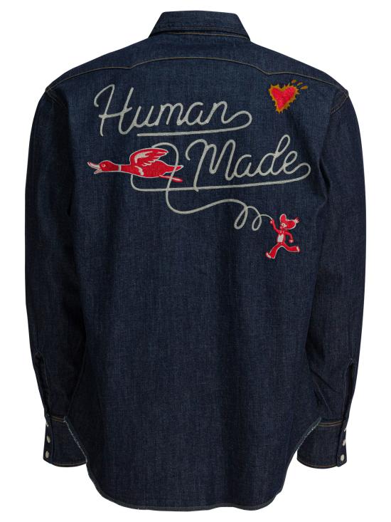 25FW 휴먼메이드 긴팔 셔츠 HM30SH001INDIGO Blue - HUMANMADE