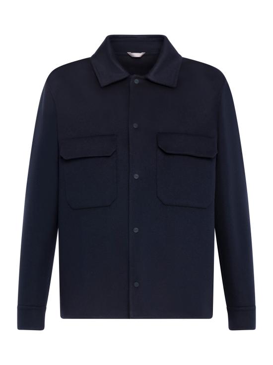 25FW 에르노 더블 페이스 퓨어 울 리조트 셔츠 자켓 GI00091UR33449 9200 Blue