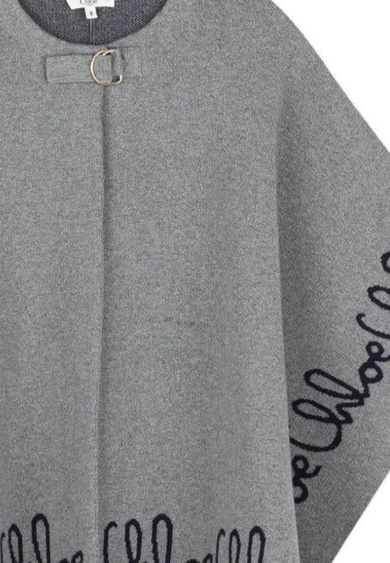 25FW [키즈] 끌로에 로고 자수 판초 C20667 A46 GREY - CHLOE