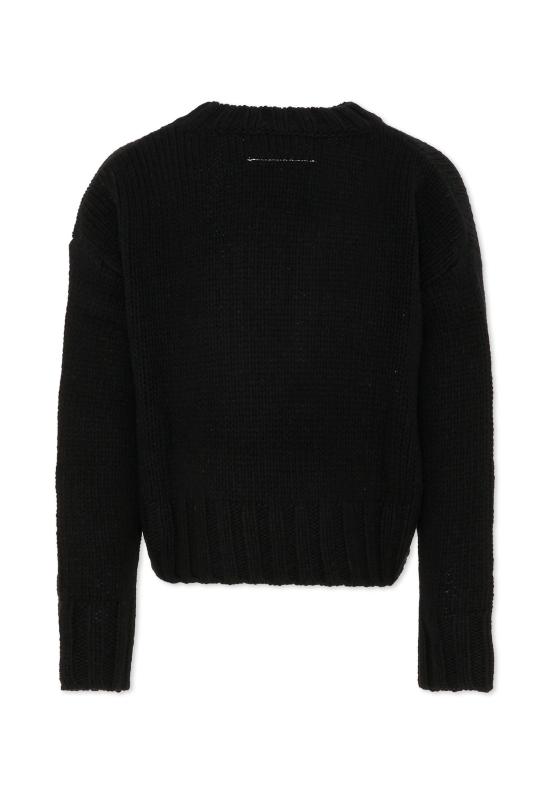 25FW [키즈] MM6 메종마르지엘라 니트/스웻셔츠 M60882 MM06M M6900 BLACK - MM6 MAISON MARGIELA
