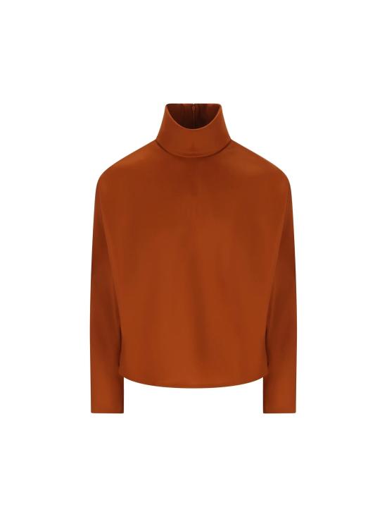 26SS 생로랑 실크 블렌드 탑 845857 Y5J952498 RED